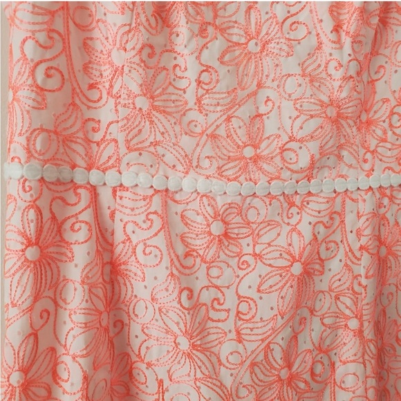 NWT Lilly Pulitzer Ellen Dress Cantaloupe Embroidered Lasercut Dress, Size 2 - Picture 13 of 15